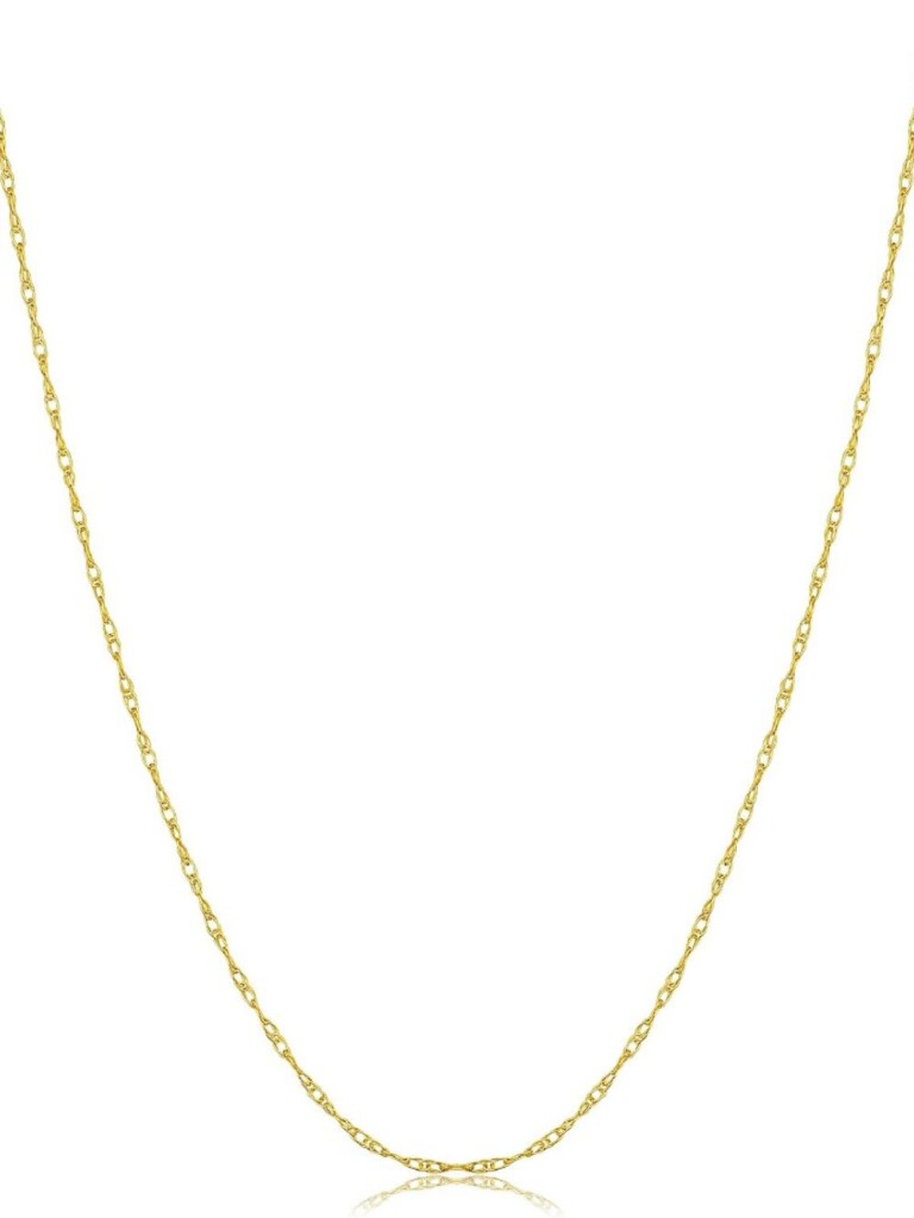Elegant 10k Gold Thin Rope Chain Necklace for Women - Stylish & Versatile